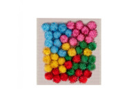 Декоративні помпони з люрексом для творчості Pom-poms-15 d-15 см 20 шт