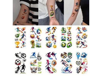 Набір дитячих тимчасових тату "Футбол №1" football-tattoo-mini-set- 10 штук по 12*7 см Набір дитячих тимчасових тату "Футбол №1" football-tattoo-mini-set- 10 штук по 12*7 см