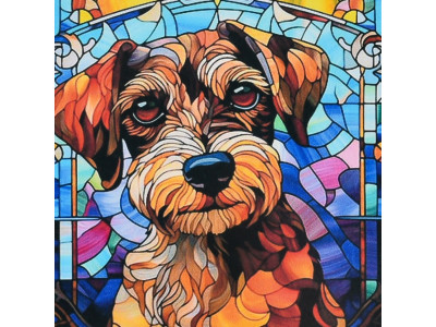Алмазна мозаїка "Вітражний пес" DEEX16282 не повна викладка 30х30 см Алмазна мозаїка "Вітражний пес" DEEX16282 не повна викладка 30х30 см