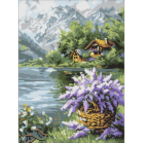 Алмазна мозаїка "Бузковий кошик" ©art_selena_ua AMO8098 30х40 см