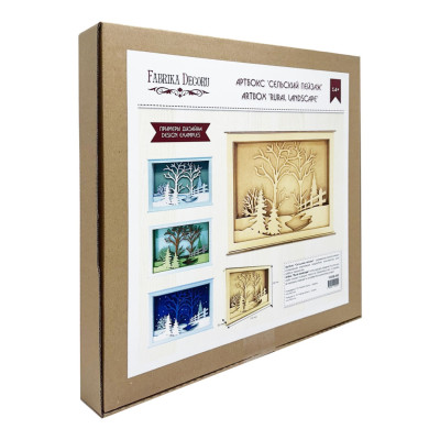 Дерев'янний Артбокс "Cільський пейзаж" FDDB-02 31х23 см