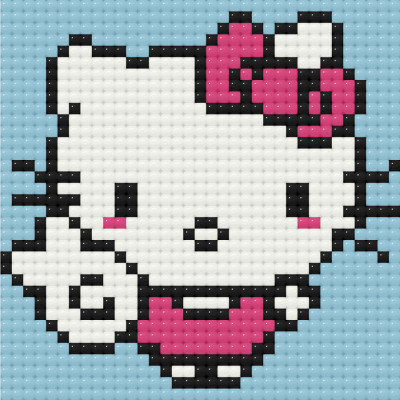 Алмазна мозаїка міні "Hello Kitty Хеллоу Кітті" ODM0111 10х10 см
