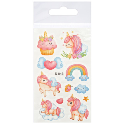 Тимчасові тату для дівчаток "Єдиноріг з глітером" FG240408084A-3 68х12 см