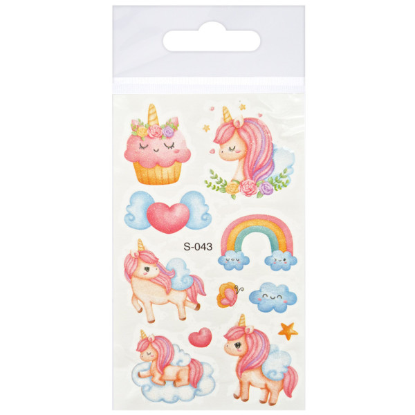 Тимчасові тату для дівчаток "Єдиноріг з глітером" FG240408084A-3 68х12 см