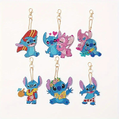 Набір брелків алмазна викладка "Стіч" BR44 6 шт з інструментами