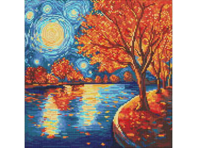 Алмазна мозаїка "Осіння ніч" AMO8333 40х40 см