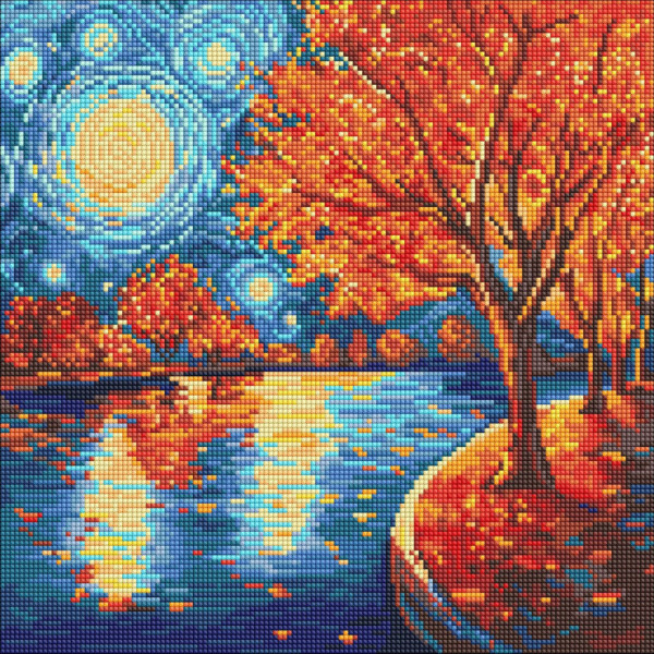 Алмазна мозаїка "Осіння ніч" AMO8333 40х40 см