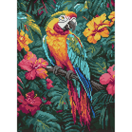 Алмазна мозаїка "Тропічний птах" ©art_selena_ua AMO8163 30x40см