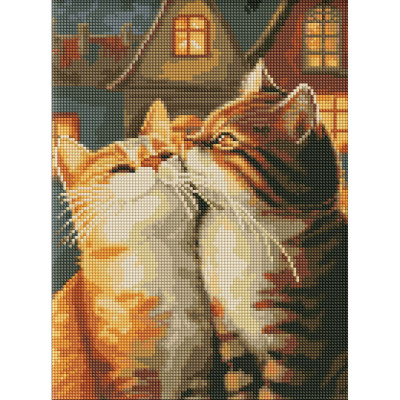 Алмазна мозаїка "Закохані котики" AMO8173 30x40 см