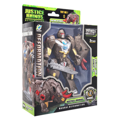 Дитячий робот-трансформер Justice Rhinos 168-82(Brown) робот-носоріг