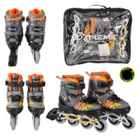 Дитячі ролики Extreme Motion RL2436 колеса що світяться сірий S (30-33)