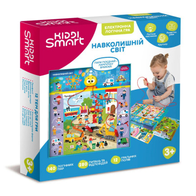 Електронна логічна гра "Вікторина навколишній світ" Kiddi Smart 157-A-0022-UA зі світлом і звуком