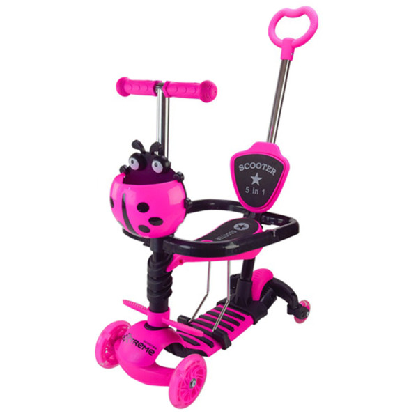 Самокат дитячий 3-х колісний Scooter Childrens SC2501(Pink) 3в1 колеса що світяться рожевий Самокат дитячий 3-х колісний Scooter Childrens SC2501(Pink) 3в1 колеса що світяться рожевий
