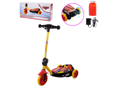 Електросамокат дитячий з мильними бульбашками 3-х колісний MS212 (RL7T) Cars, колеса PU 110 мм
