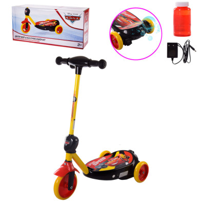 Електросамокат дитячий з мильними бульбашками 3-х колісний MS212 (RL7T) Cars, колеса PU 110 мм
