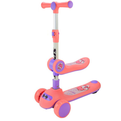 Самокат дитячий 3-х колісний SC2422(Pink) 3в1 колеса що світяться рожевий Самокат дитячий 3-х колісний SC2422(Pink) 3в1 колеса що світяться рожевий