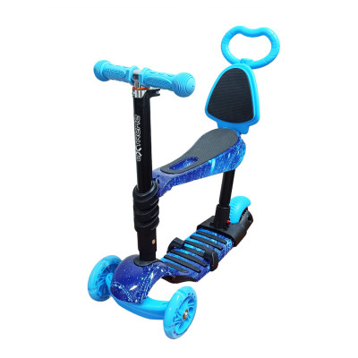 Дитячий самокат 4-х колісний 5 в 1 SC20482(Blue-1) колеса зі світлом