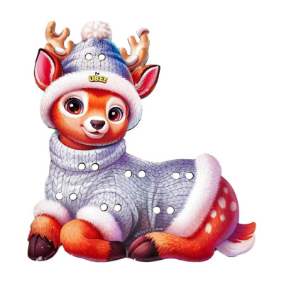 Деревяна іграшка-шнурівка "Оленятко" (ПСД278) PSD278 24 деталі 20 завдань