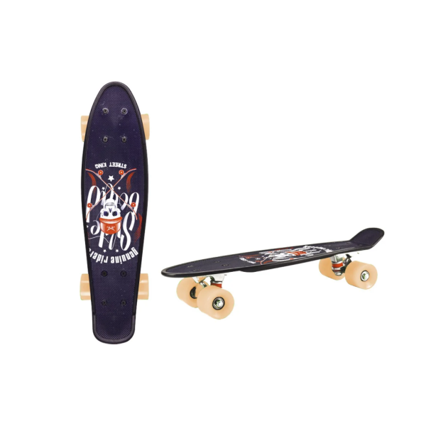 Дитячий скейт пенни борд 22" SC20402 (RL7T) Skull PU колеса дека 56*15 cm Бежевий