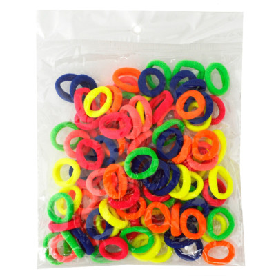 Резинки для волосся "Яскраві" 0307-1086-2 мікрофібра 100 шт