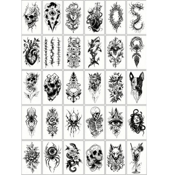 Набір дитячих тимчасових татуювань "Чорні міні №5" black-tattoo-mini-set-5-T Набір дитячих тимчасових татуювань "Чорні міні №5" black-tattoo-mini-set-5-T