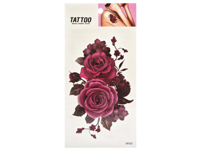 Тимчасове татуювання "Червона троянда Tattoo" 1020-HM1051 Тимчасове татуювання "Червона троянда Tattoo" 1020-HM1051