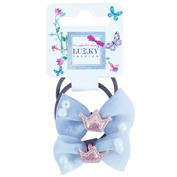 Дитяча резинка для волосся «Корона» T18533(блакитний)