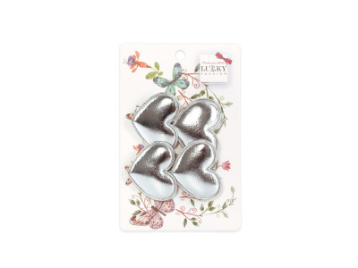 Затискач дитячий для волосся "Сердечко" T18547(срібний)