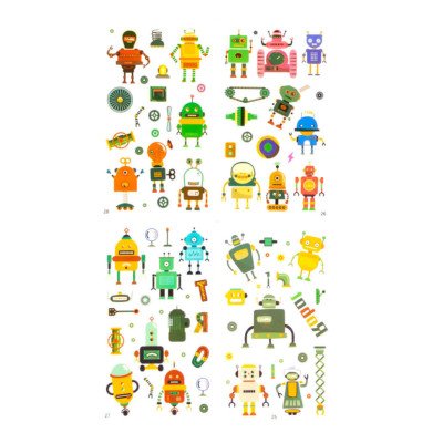 Набір дитячих тимчасових тату «Роботи» tattoo-kids-mini-set-robots
