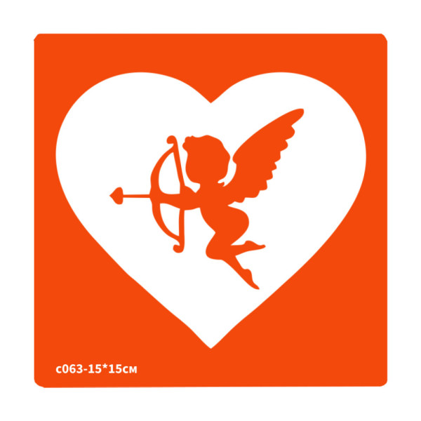 Трафарет для біо-тату Сердечко c063-15*15см розмір 15х15см