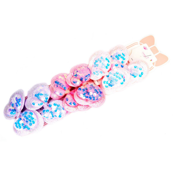 Резинка для волосся дитяча "Метелик з паєтками" 0108-408 6 штук