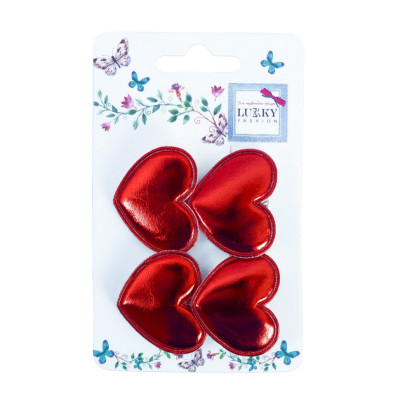 Затискач дитячий для волосся "Сердечко" T18547(червоний)