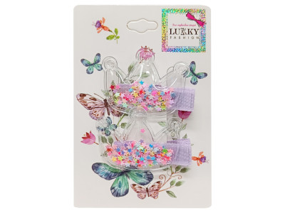 Затискач дитячий для волосся "Корона" T18456 2 штуки Затискач дитячий для волосся "Корона" T18456 2 штуки