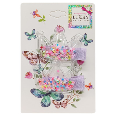 Затискач дитячий для волосся "Корона" T18456 2 штуки