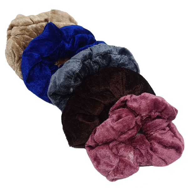 Дитячі резинки для волосся обємні 0304-214 велюрові 12 штук