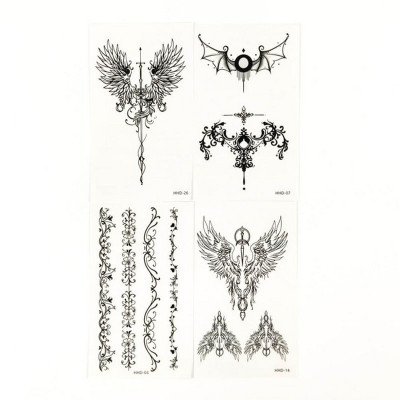 Набір тимчасових тату "Готика" black-tattoo-mini-set-gotic із 4 чорних по 95 х 55 см