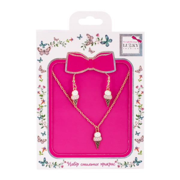 Біжутерія дитяча 2 в 1 Ice-Cream Fashion T24607 сережки + підвіска