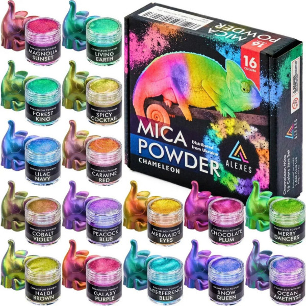 Перламутровий пігмент хамелеон Chameleon Mica Powder HM-001 16 кольорів