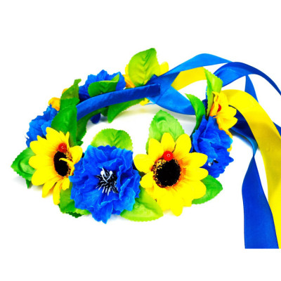 Обідок-вінок український "Квіти" 0205-759 з обємними квітами