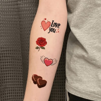 Набір тимчасових тату "Любов № 1" Love-tattoo-mini-set-1-10 12 х 7 см 10 шт