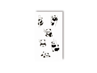 Набір тимчасових татуювань "Міні панди" HC-022, 6 картинок
