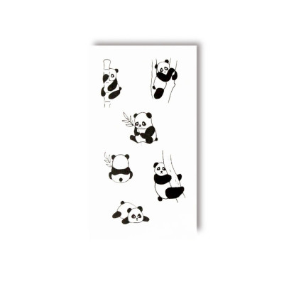Набір тимчасових татуювань "Міні панди" HC-022, 6 картинок