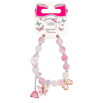 Дитячі браслети Fashion T24784 рожевий з трьома підвісками