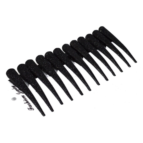 Затискач дитячий для волосся "чорна класика" 1100-230 12 штук