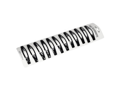 Затискач-хлопавка для волосся 1200-191 чорна 12 штук Затискач-хлопавка для волосся 1200-191 чорна 12 штук