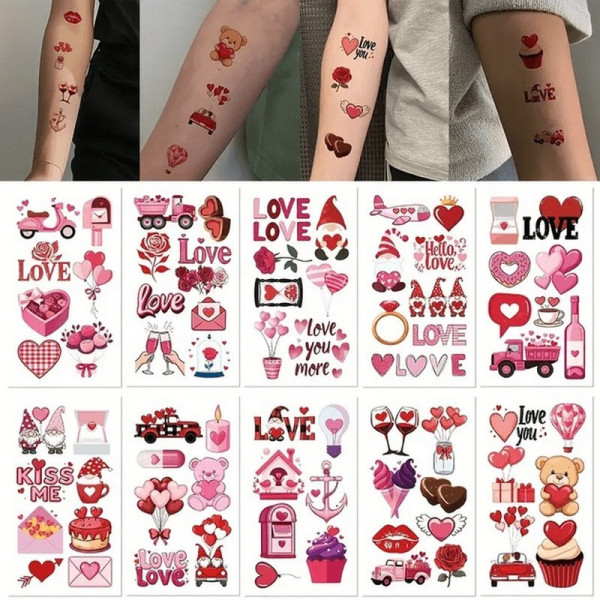 Набір тимчасових тату "Любов № 2" Love-tattoo-mini-set-2-10, 12 х 7 см 10 шт Набір тимчасових тату "Любов № 2" Love-tattoo-mini-set-2-10, 12 х 7 см 10 шт