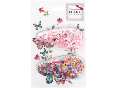 Затискач дитячий для волосся "Сердечки" T18432(рожеві сердечка)