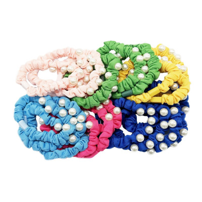 Набір резинок для волосся 0303-1078 різнокольорові 18 штук з намистиною