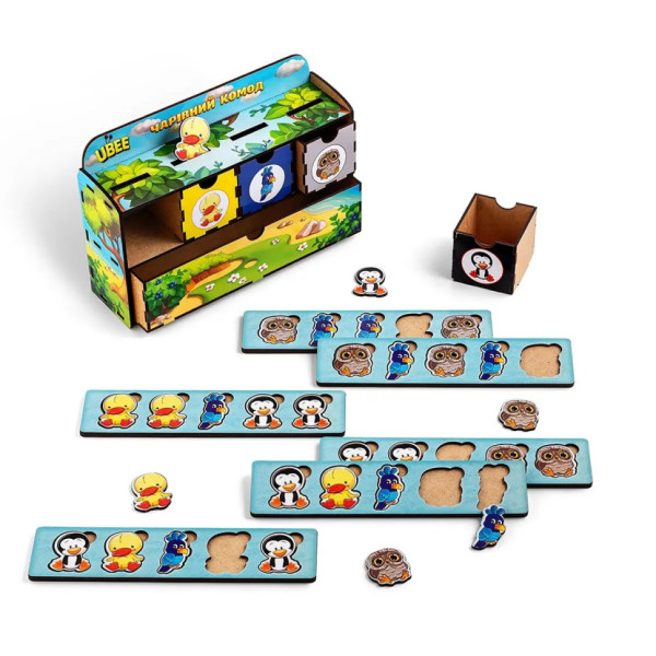 Деревяна настільна гра "Птахи" Ubumblebees (ПСД167) PSD167 сортер-комодик