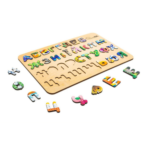 Дитячий дерев'яний сортер А3 Абетка АртA3-30273 Дитячий дерев'яний сортер А3 Абетка АртA3-30273